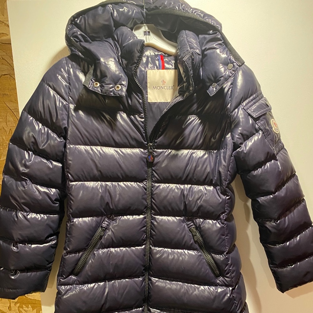 Moncler Shiny Black Hooded Puffer Jacket